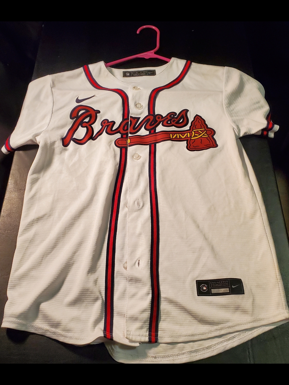 Nike Atlanta Braves Red/White Size M Kids Replica Jersey